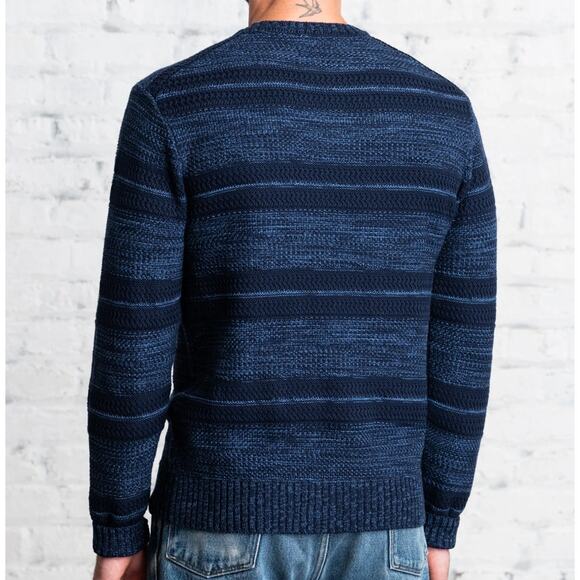 Line Of Trade Knit Crew Neck Division Sweater Pullover Mens Size Large Navy New - Picture 3 of 12